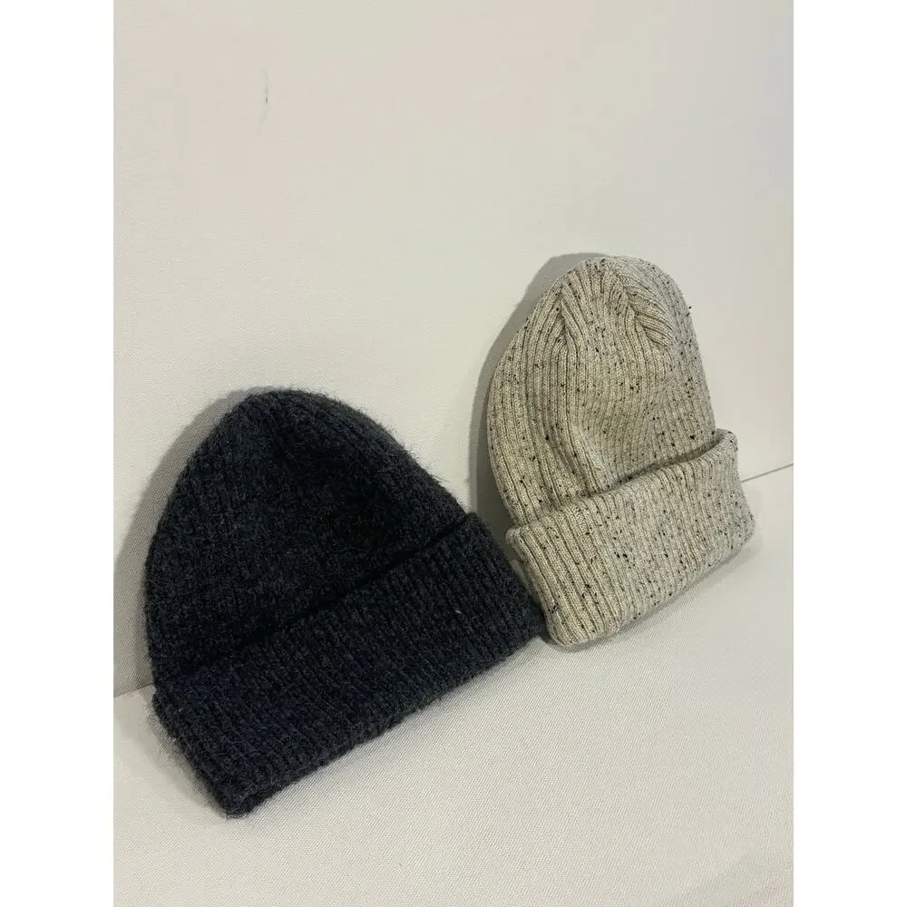 Set of 2 Unisex Everyday Ribbed Knit Cuffed Beanies American Eagle & Goodfellow